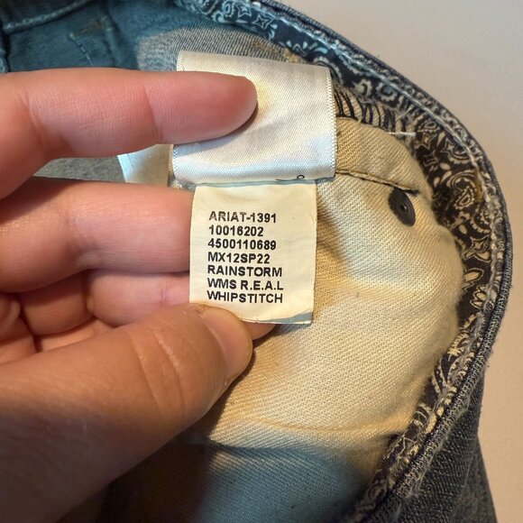 Ariat Women 31L REAL Boot Cut Jeans Mid Rise Stretch Whipstitch Whisker Faded - Picture 6 of 10